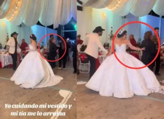 Tía envidiosa pisa el vestido de novia de su sobrina mientras baila ¿fue a propósito?